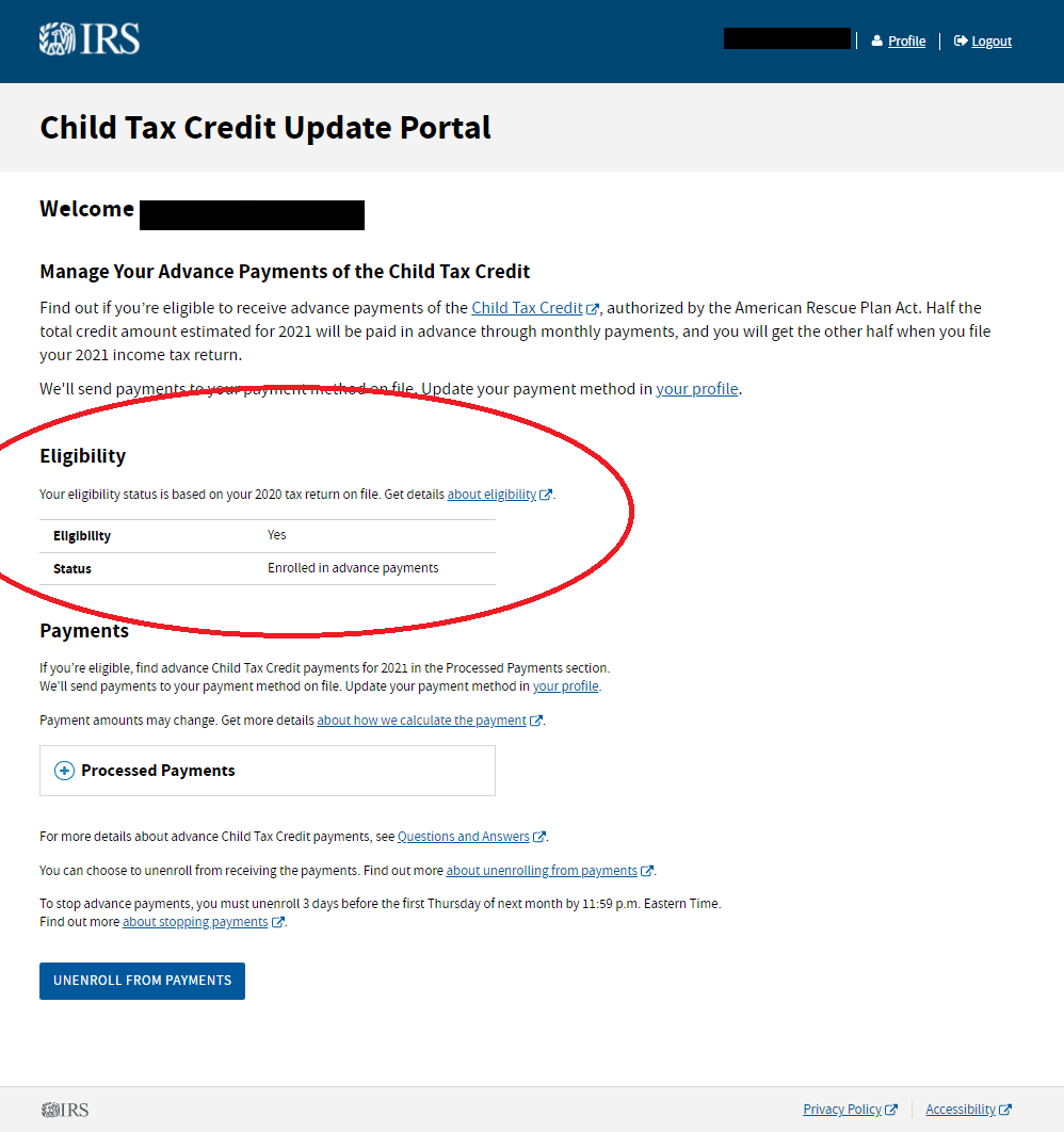 child tax credit dates